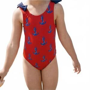 NEW PINK CHICKEN girls shelly suit in red nautical anchors
